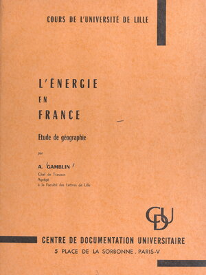 cover image of L'énergie en France
